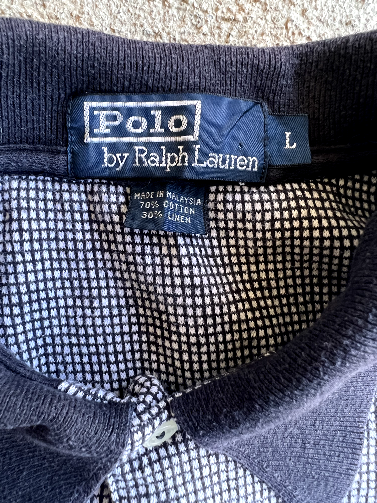 Vintage Y2K Polo Ralph Lauren Small Grid Polo Shirt