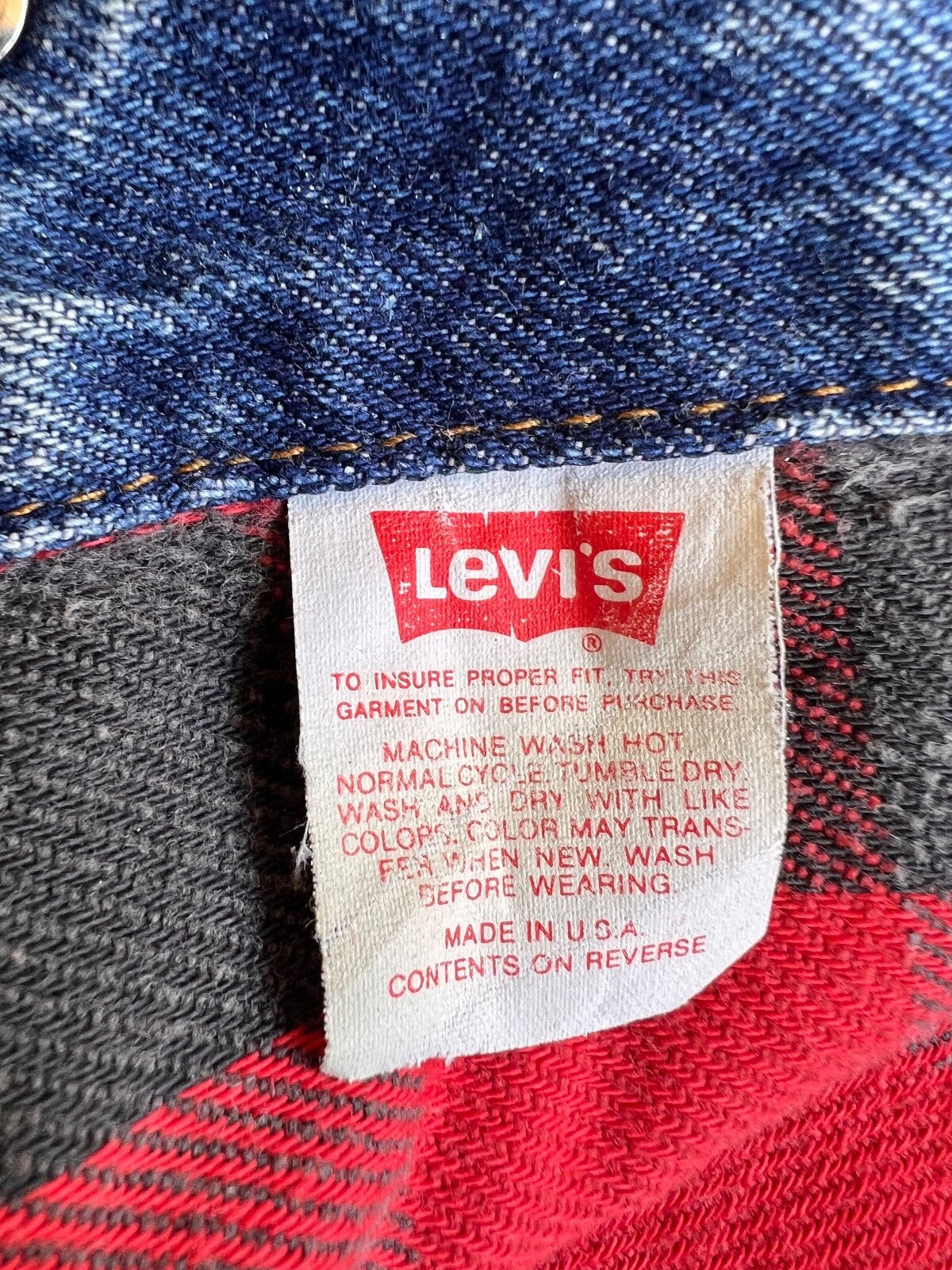 Vintage Levi's Buffalo Lined Denim Trucker Jacket