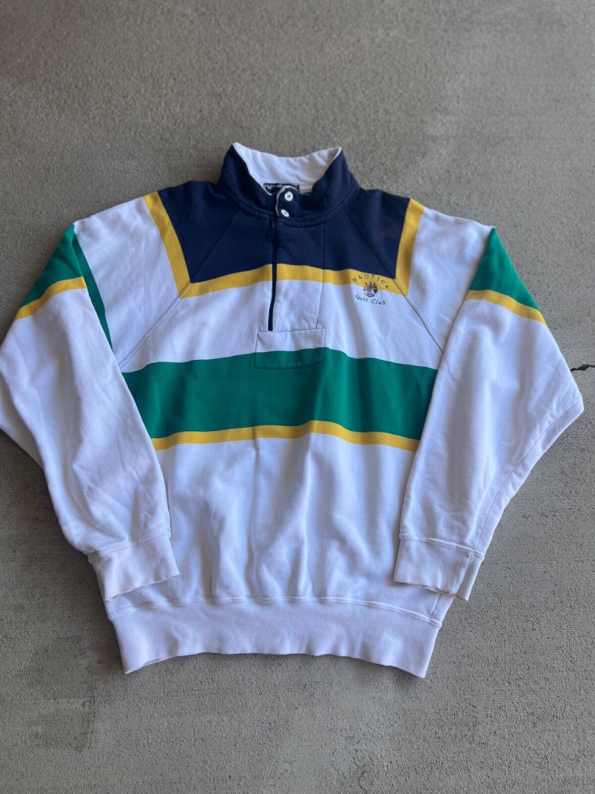 Vintage 90's Nautica "Yacht Club" Mock Neck Pullover Sweatshirt