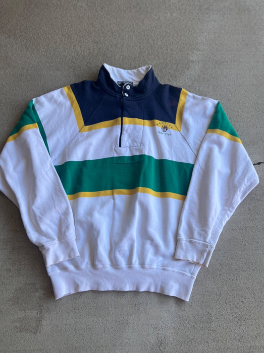 Vintage 90's Nautica "Yacht Club" Mock Neck Pullover Sweatshirt