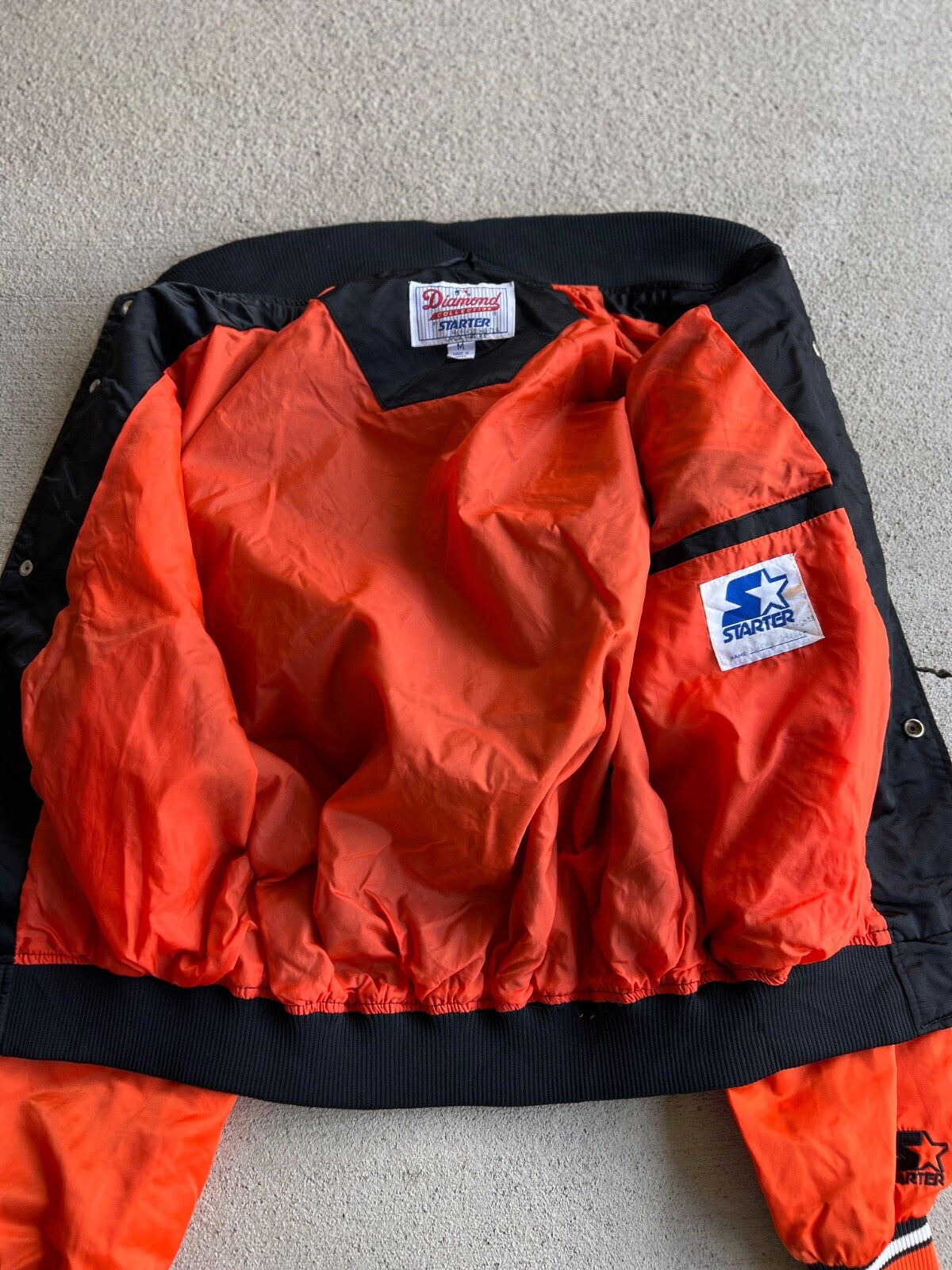 Vintage 90's Starter Diamond Baltimore Orioles Bomber Jacket