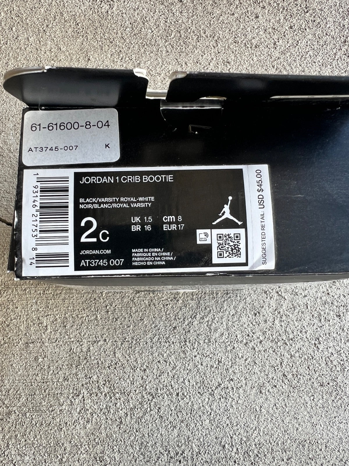 Jordan 1 Crib Bootie Royal 2c w/Box