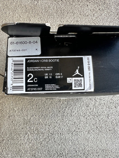 Jordan 1 Crib Bootie Royal 2c w/Box