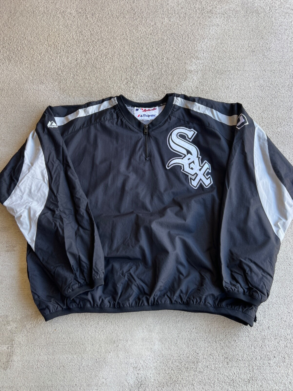Vintage 90's Majestic Chicago White Sox 3/4 Zip Pullover Jacket