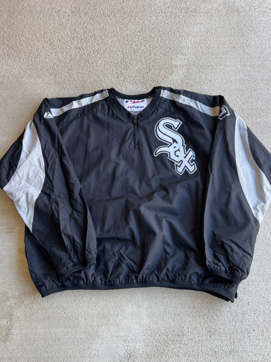 Vintage 90's Majestic Chicago White Sox 3/4 Zip Pullover Jacket