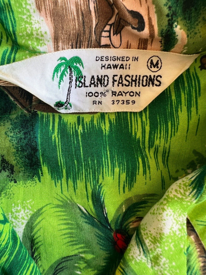 Vintage Island Fashions Hawaiian Camp Button Up Shirt