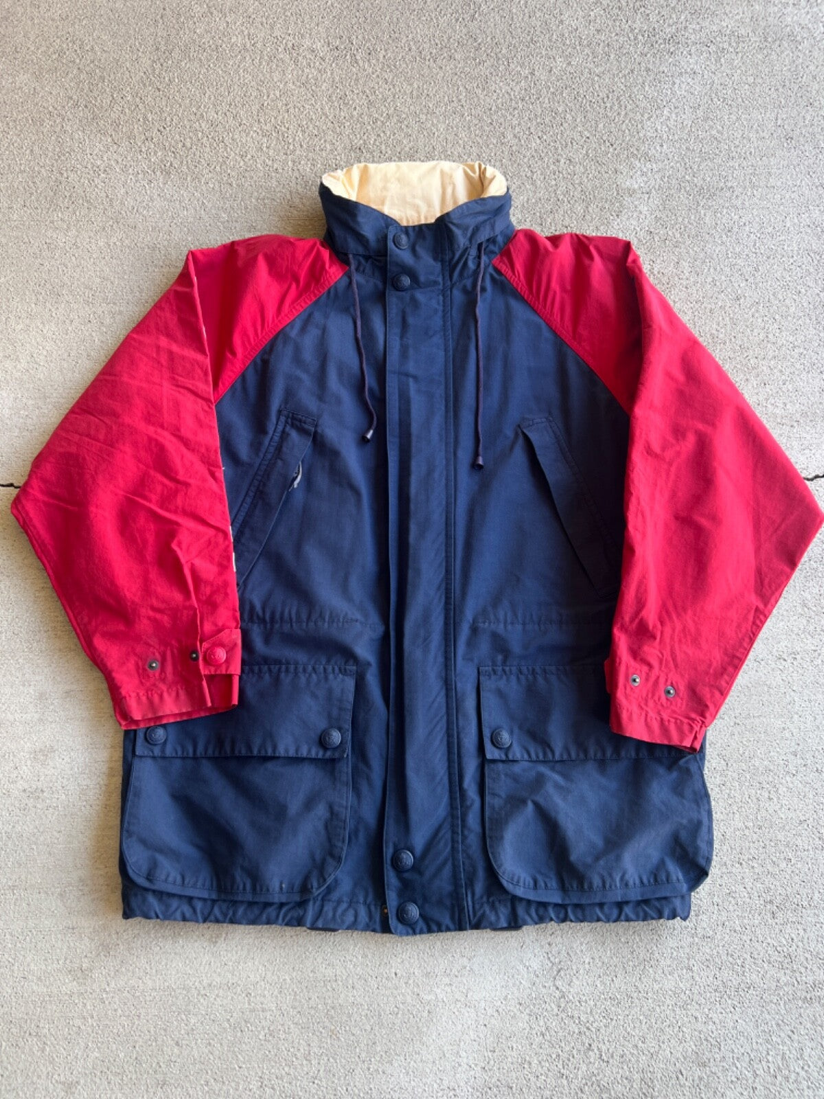 Vintage 90's Nautica Blue Water Challenge Packable Hood Sailing Jacket