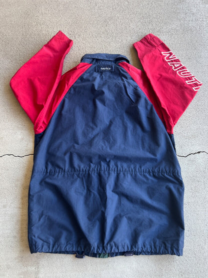 Vintage 90's Nautica Blue Water Challenge Packable Hood Sailing Jacket