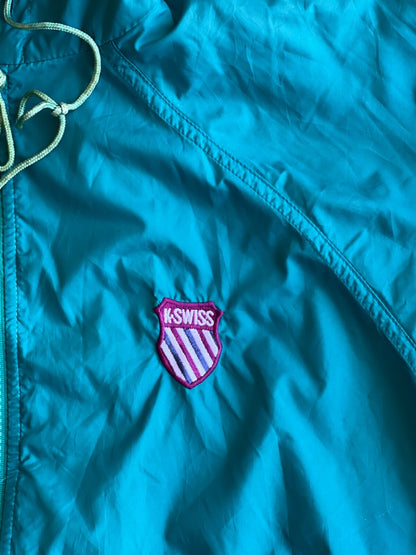 Vintage 90's K-Swiss Hooded Windbreaker Jacket
