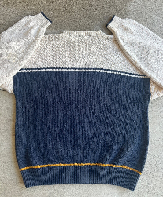 Vintage 90's Perry Ellis Crest Anchor Knit Crewneck Sweater
