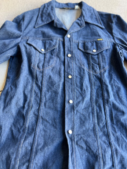 Vintage 70's Mavrick Denim Work Button Up Shirt