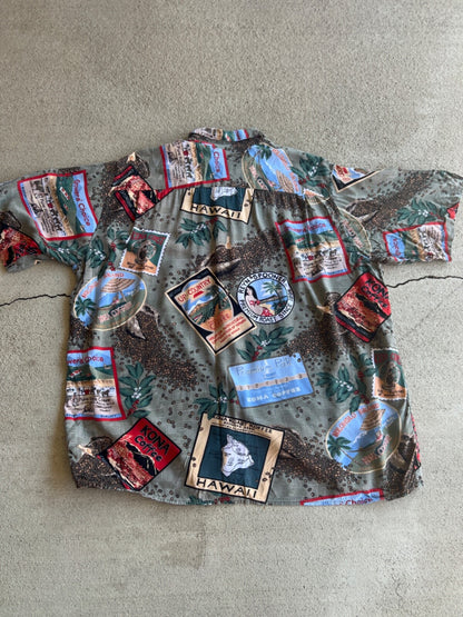 Vintage 90's Reyn Spooner "Coffee" Button Up Shirt