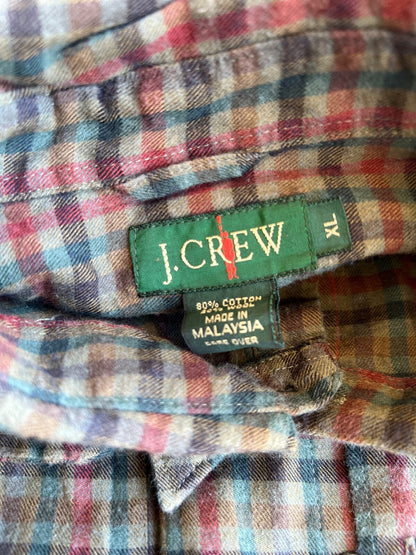 Vintage 90's J-Crew Tattersall Plaid Button Up Shirt