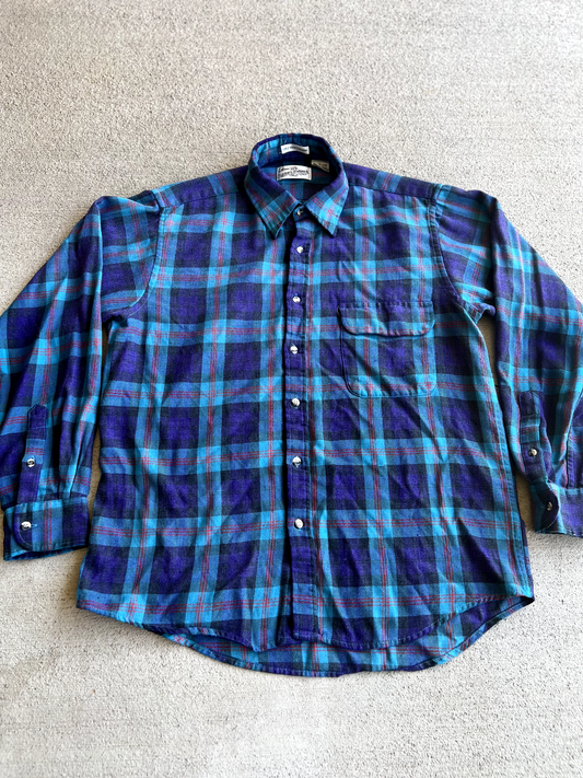 Vintage 80's Sears Roebuck Single Thread Button Up Shirt
