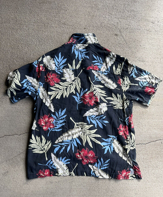 Vintage Y2K  Silk Hawaiian Button Up Shirt