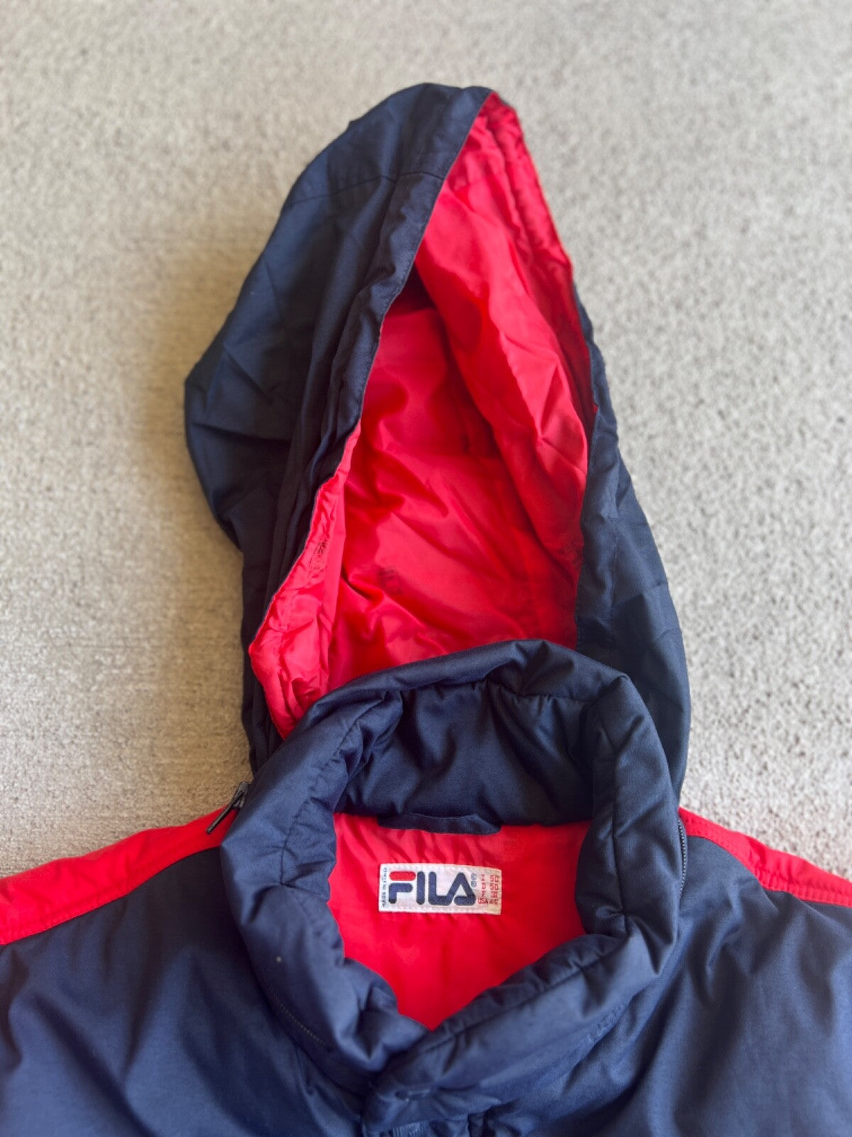Vintage 90's Fila Made in Italy Puffer Convertible Bomber Jacket