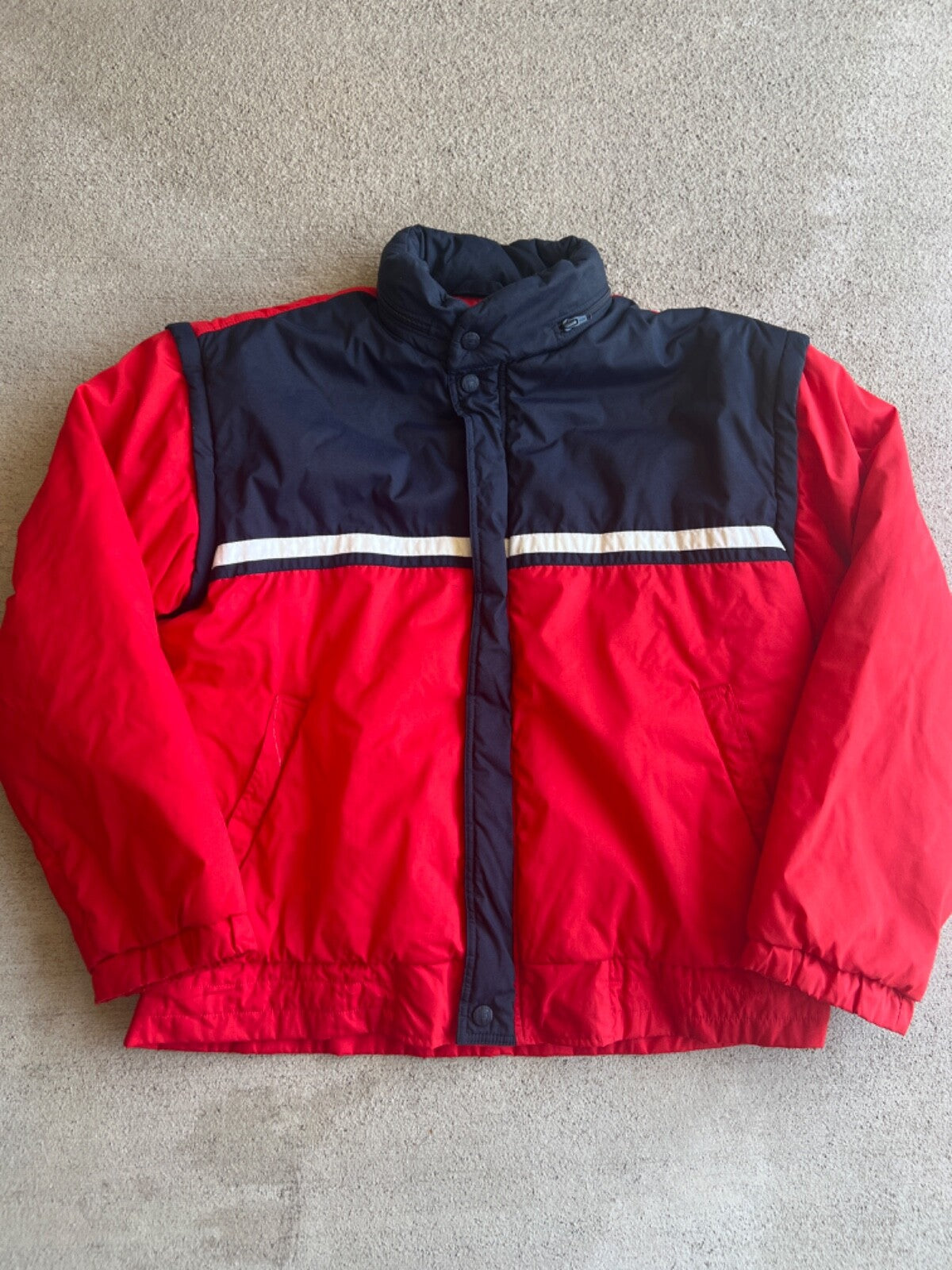 Vintage 90's Fila Made in Italy Puffer Convertible Bomber Jacket