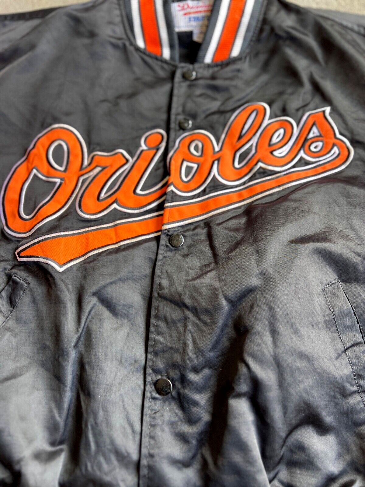 Vintage 90's Starter Diamond Baltimore Orioles Bomber Jacket