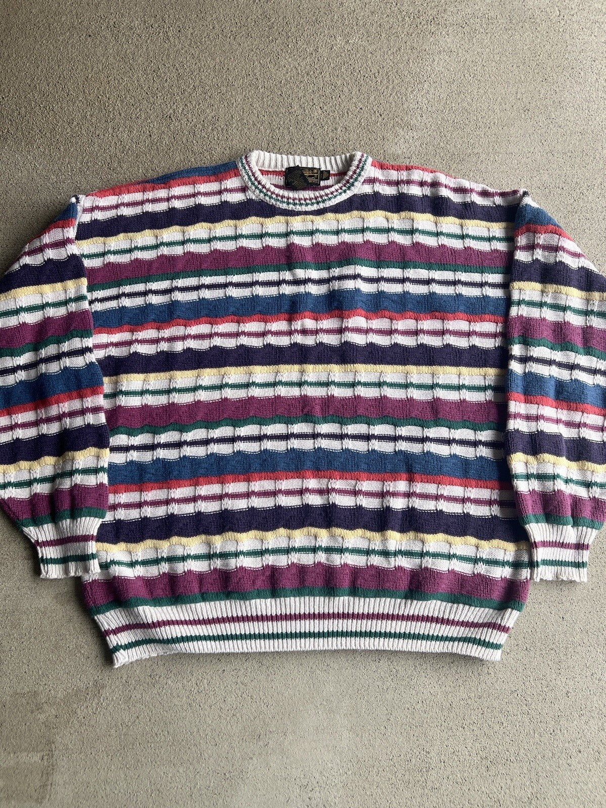 Vintage 90's Eddie Bauer Striped Knit Crewneck Sweater