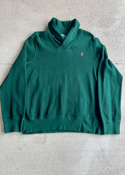 Y2K Vintage Polo Ralph Lauren Shawl Mock Neck Sweater