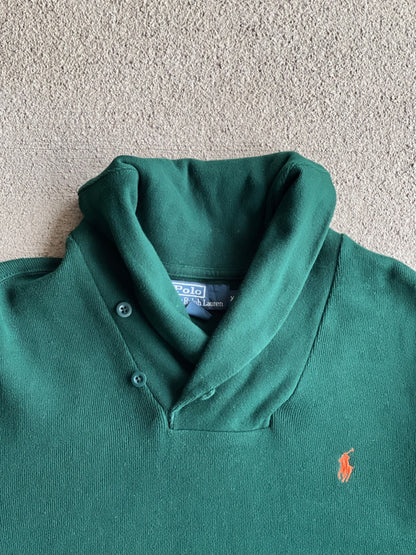 Y2K Vintage Polo Ralph Lauren Shawl Mock Neck Sweater
