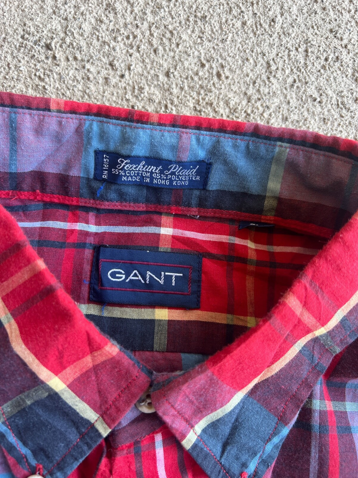 Vintage 90's Gant Foxhunt Plaid Button-Down Shirt