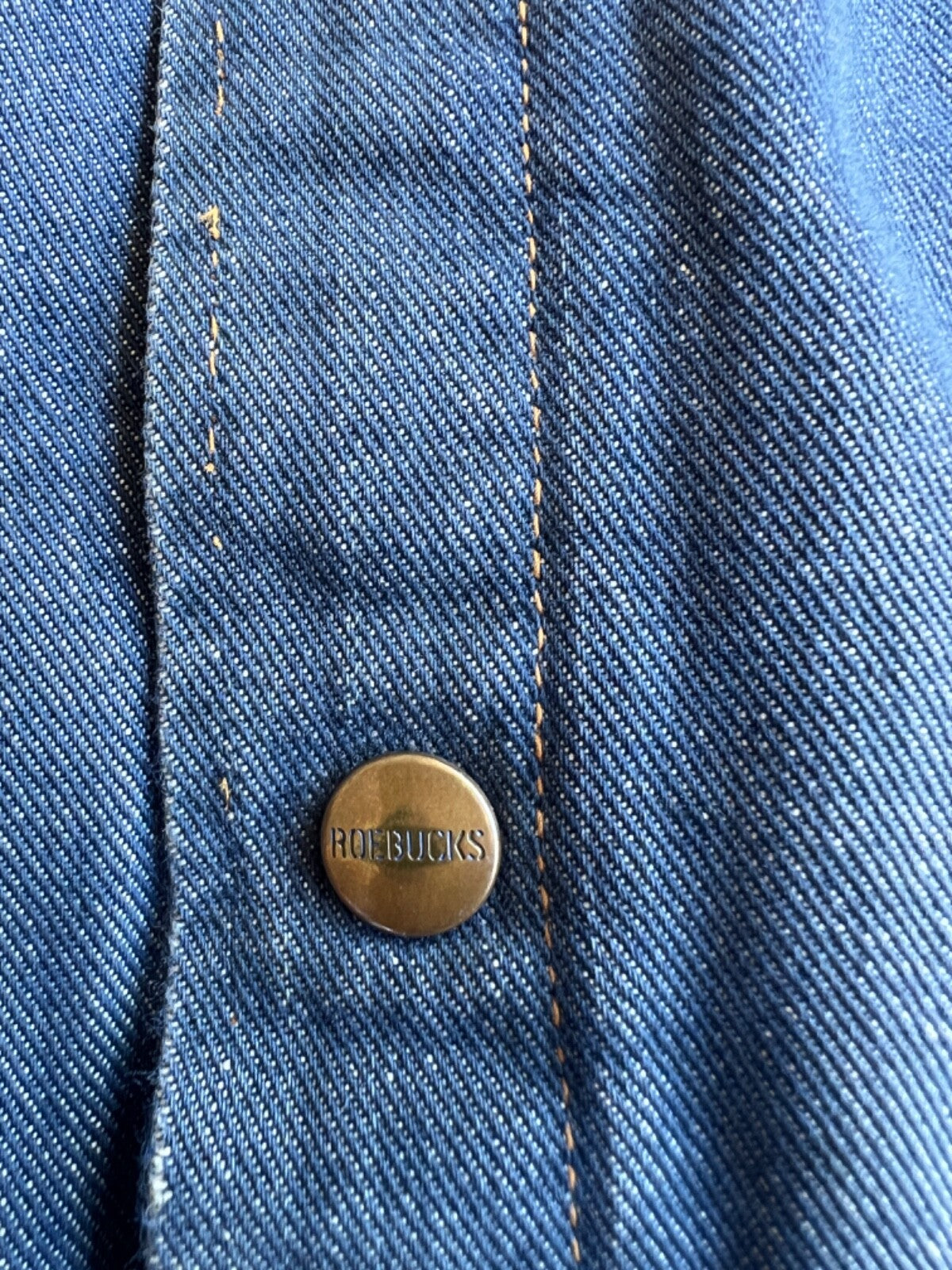 Vintage Roebucks Quilted Lined Denim Trucker Jacket