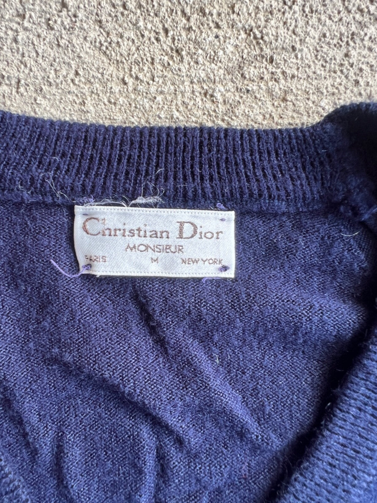 Vintage 80's Christian Dior Monsieur V-Neck Sweater