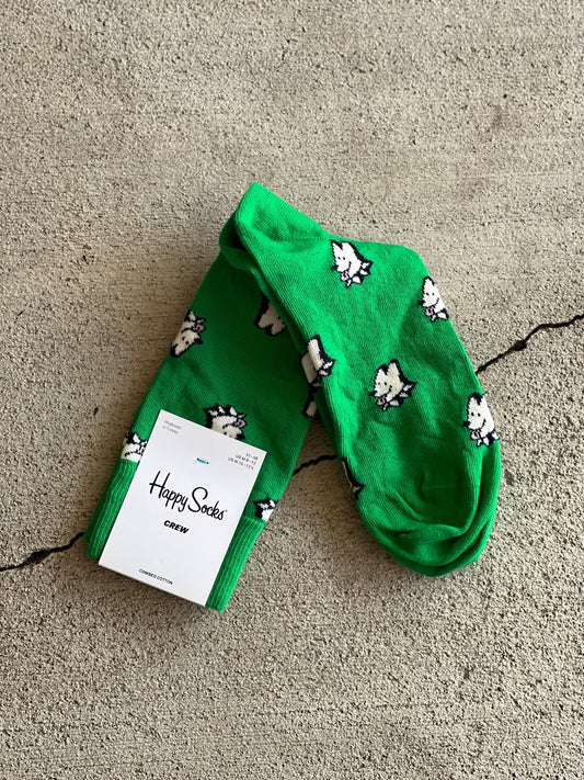 Happy Sock Dog Motif Brand New w/ Tags Unisex Men's 8-12 Women's 10-12.5