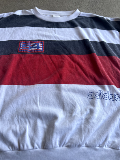 Vintage 90's Adidas "54" Striped Crewneck Sweatshirt