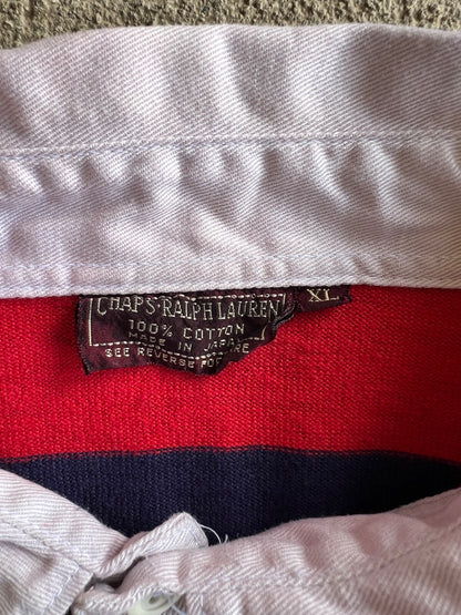 Vintage 90's Chaps Ralphs Lauren Made in Japan Striped Rugby Shirt