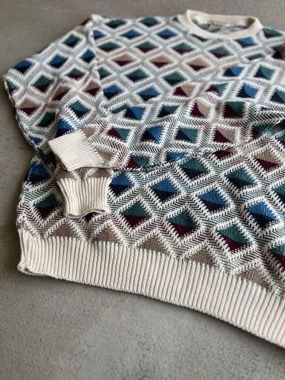 Vintage 90's Calvin Klein Geometric Knit Sweater