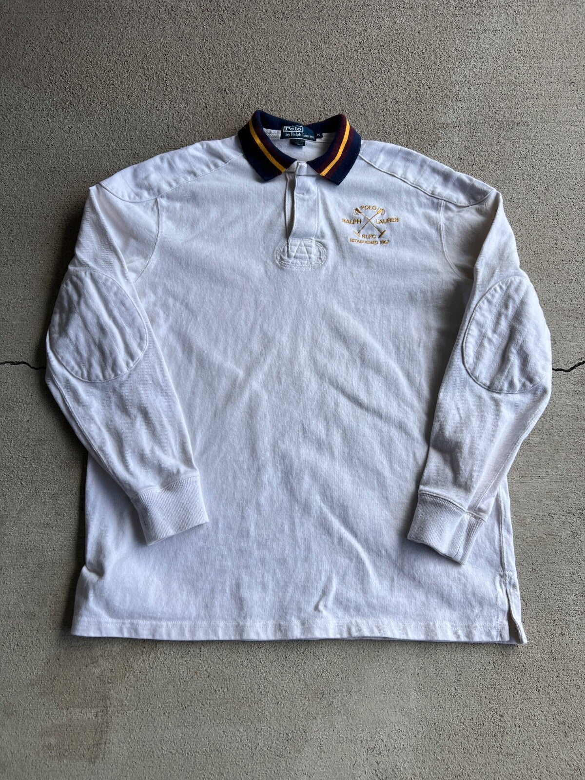 Vintage Y2K Polo Ralph Lauren Striped Collar Rugby Shirt