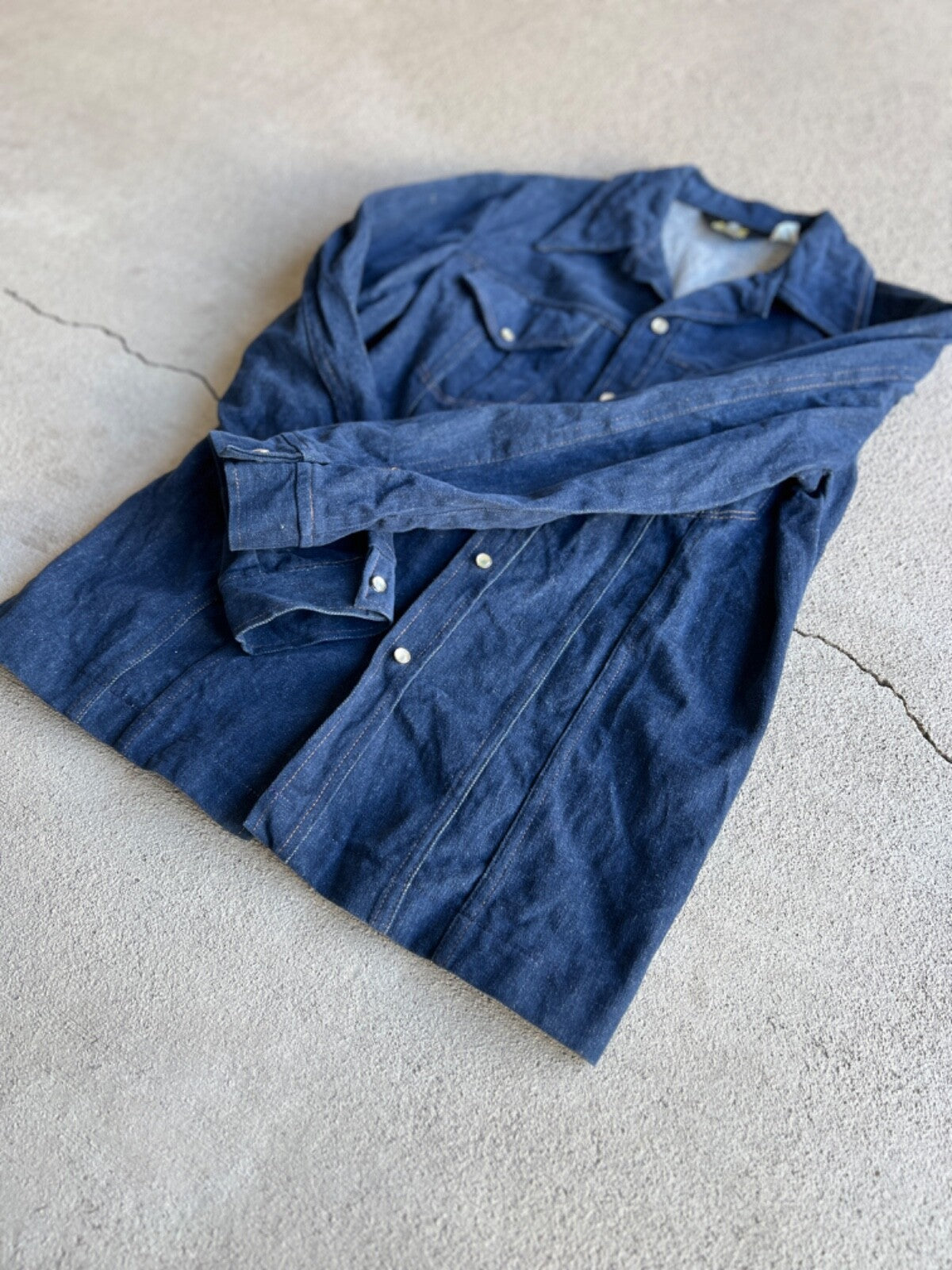 Vintage 70's Mavrick Denim Work Button Up Shirt