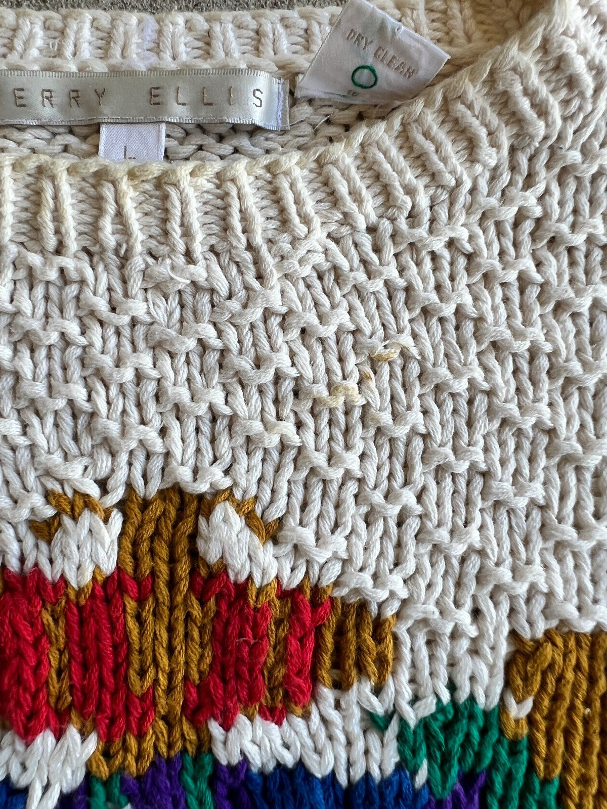 Vintage 90's Perry Ellis Crest Anchor Knit Crewneck Sweater