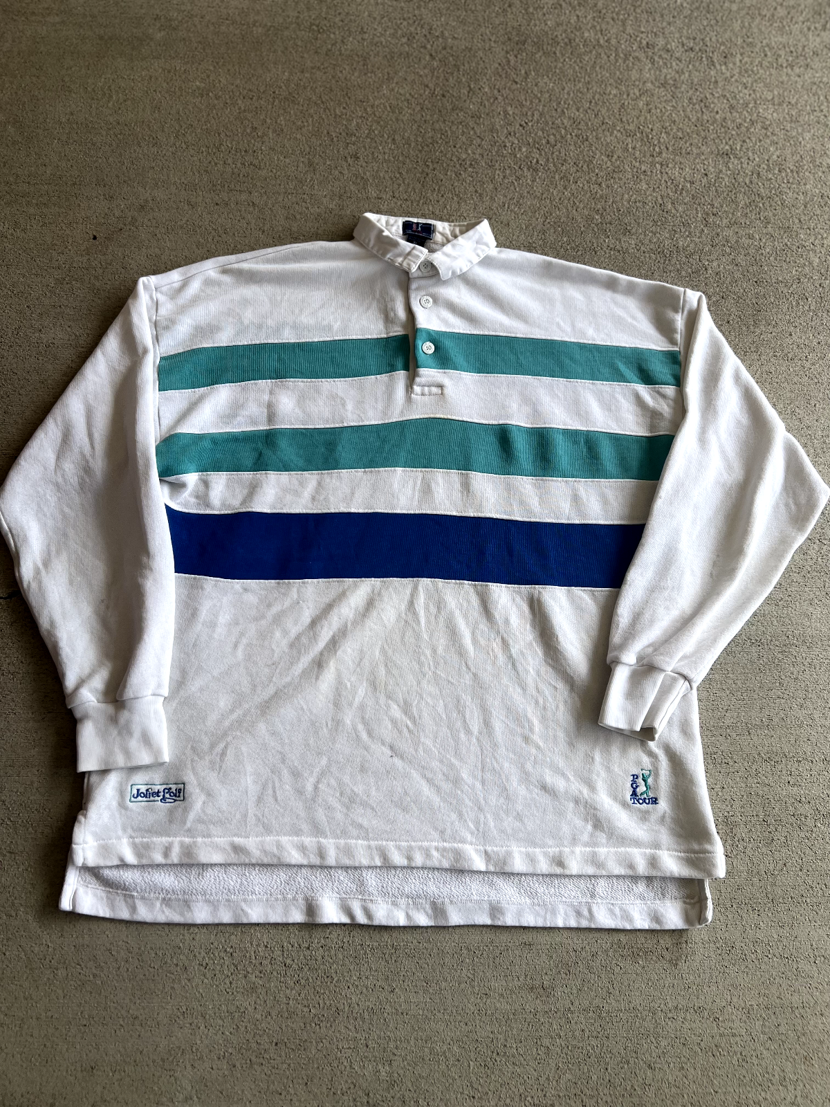 Vintage 90's  Joliet Golf "PGA Tour" Striped Rugby Shirt