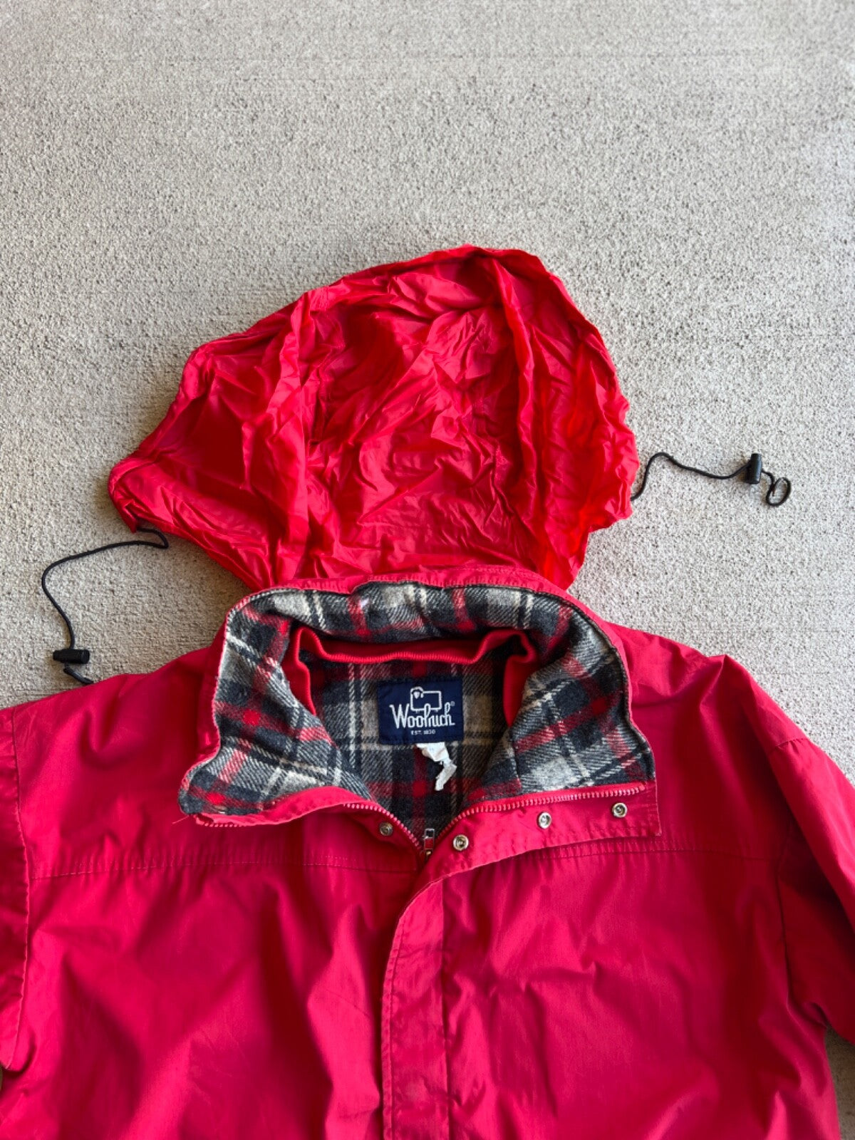 Vintage Woolrich Packable Hood Blanket Lined Parka Jacket