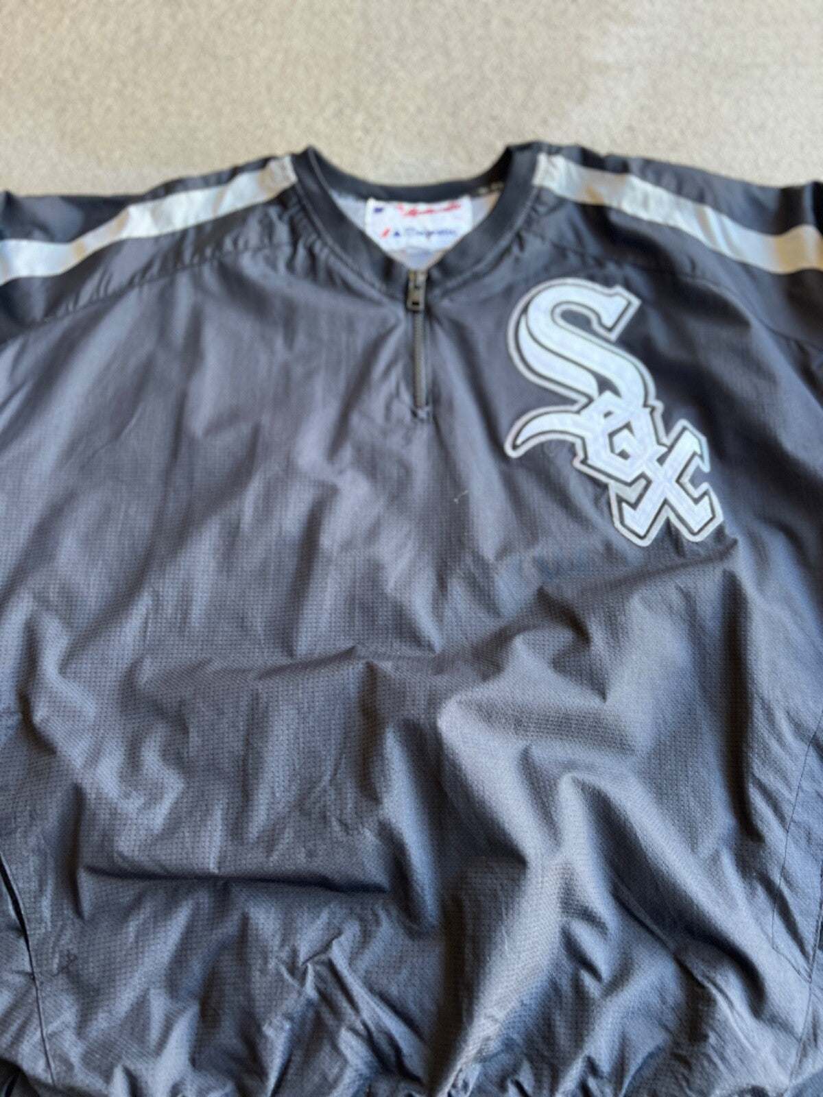 Vintage 90's Majestic Chicago White Sox 3/4 Zip Pullover Jacket
