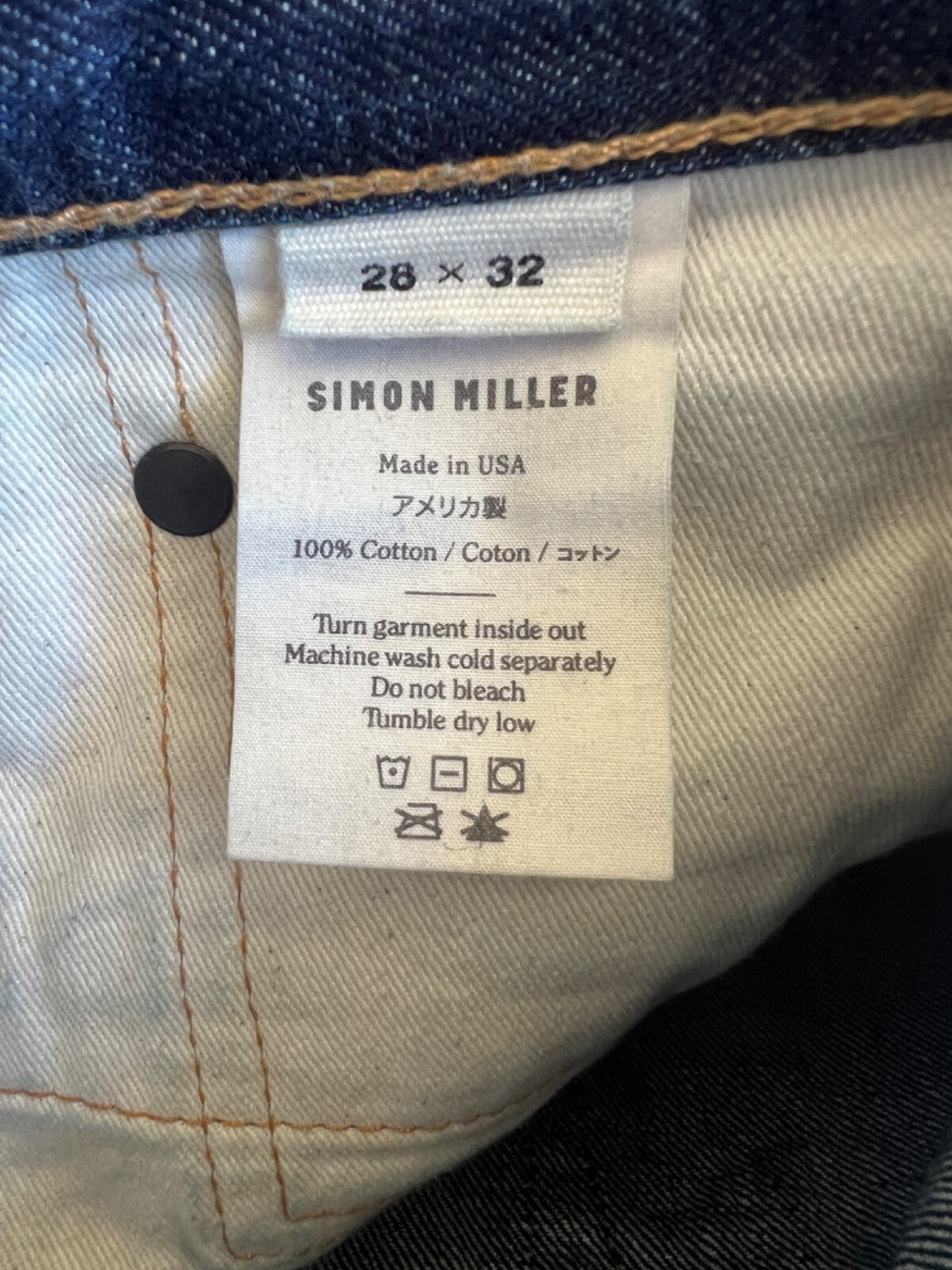 Simon Miller M001 Narrow Selvedge Denim Jeans 28"