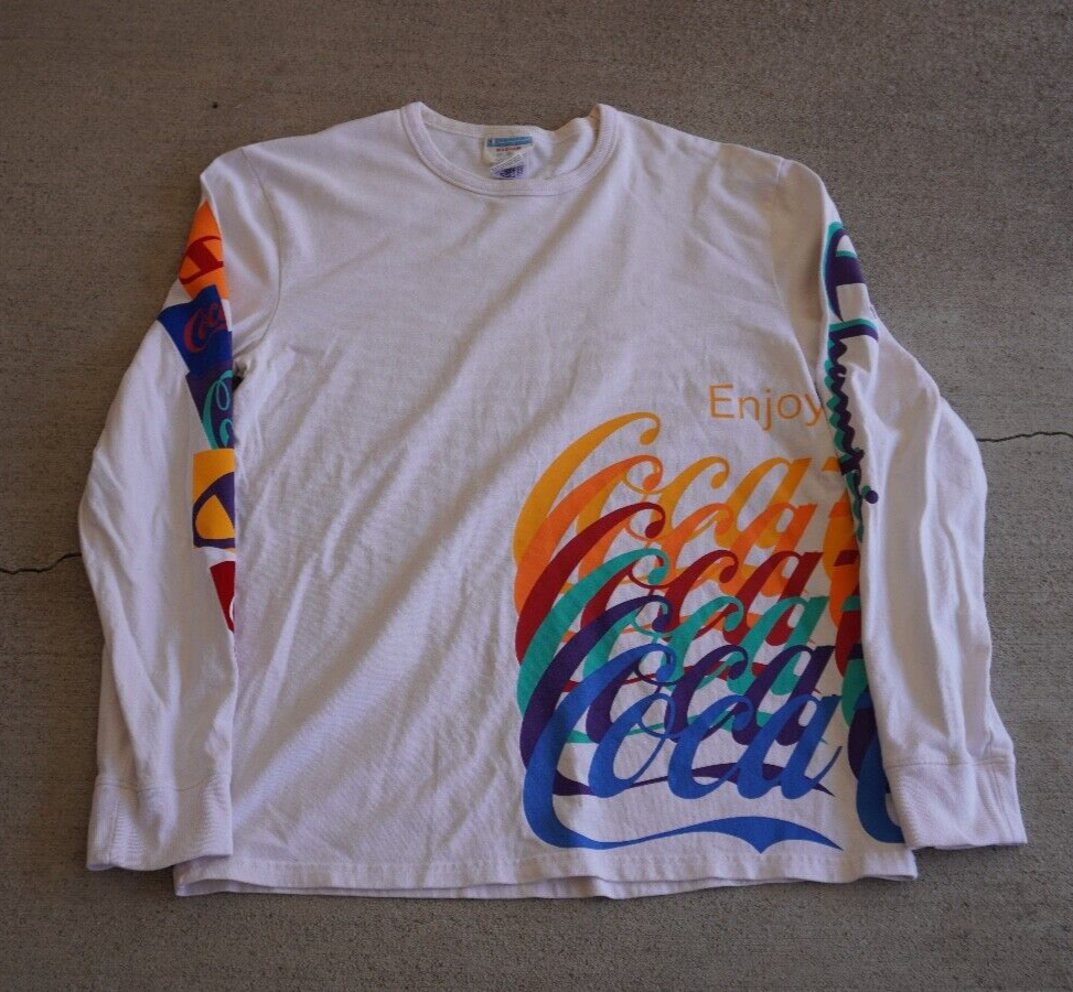Champion X Coca-Cola Long Sleeve Multi-Colored Graphic Logo T-Shirt