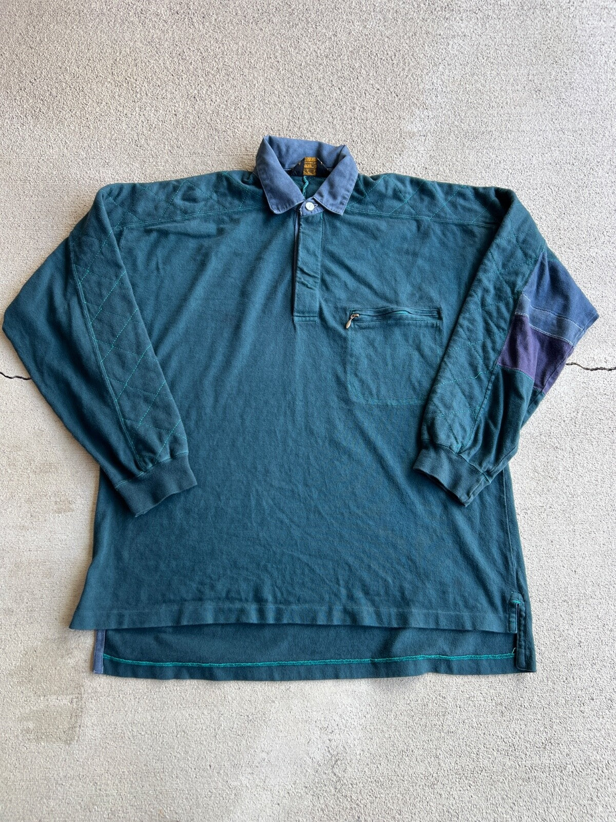 Vintage 90's Eddie Bauer Zip Pocket Rugby Shirt