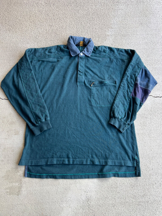 Vintage 90's Eddie Bauer Zip Pocket Rugby Shirt