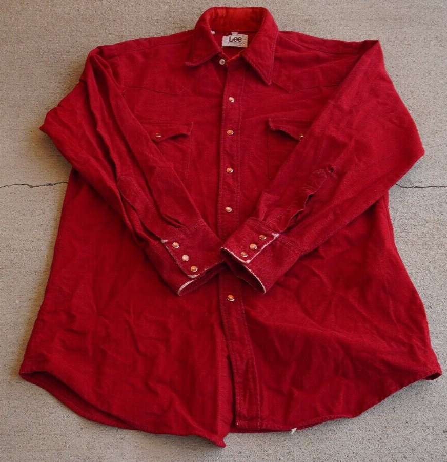Vintage Lee Red Western Button Up Shirt