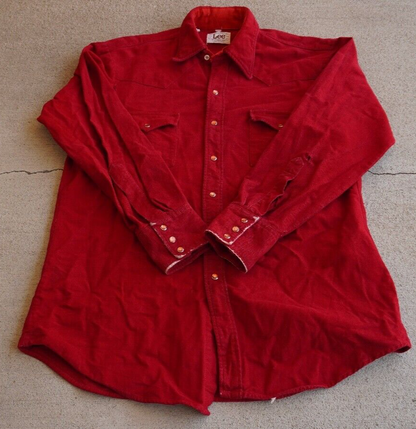 Vintage Lee Red Western Button Up Shirt