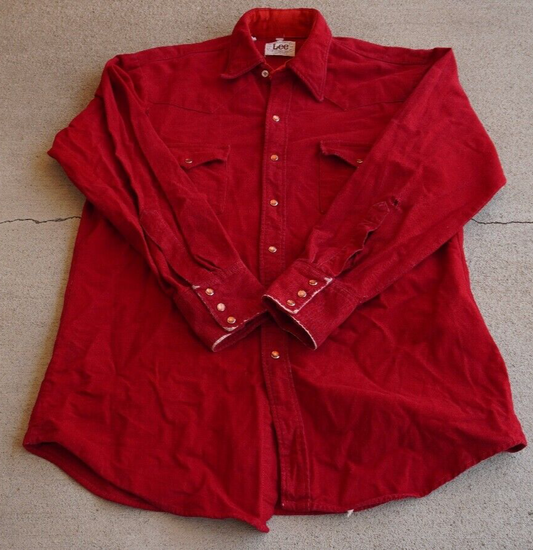 Vintage Lee Red Western Button Up Shirt