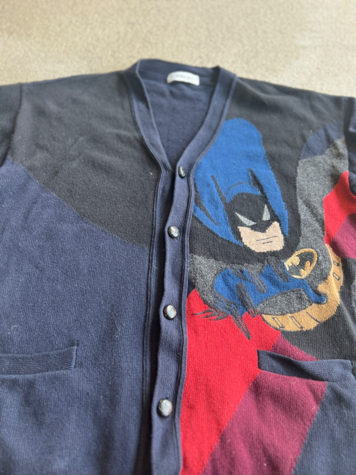 Vintage 90's Iceberg "Batman The Animated Series" Cardigan Sweater