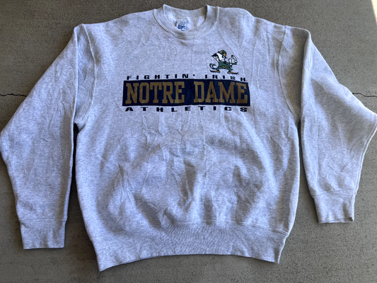 Vintage 90's Salem Sportswear Notre Dame Athletics Crewneck Sweatshirt