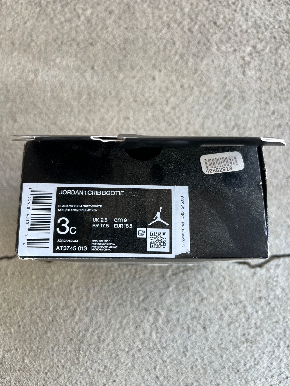 Jordan 1 Crib Bootie Shadow 3c w/Box
