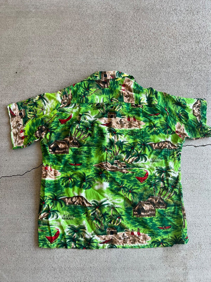 Vintage Island Fashions Hawaiian Camp Button Up Shirt
