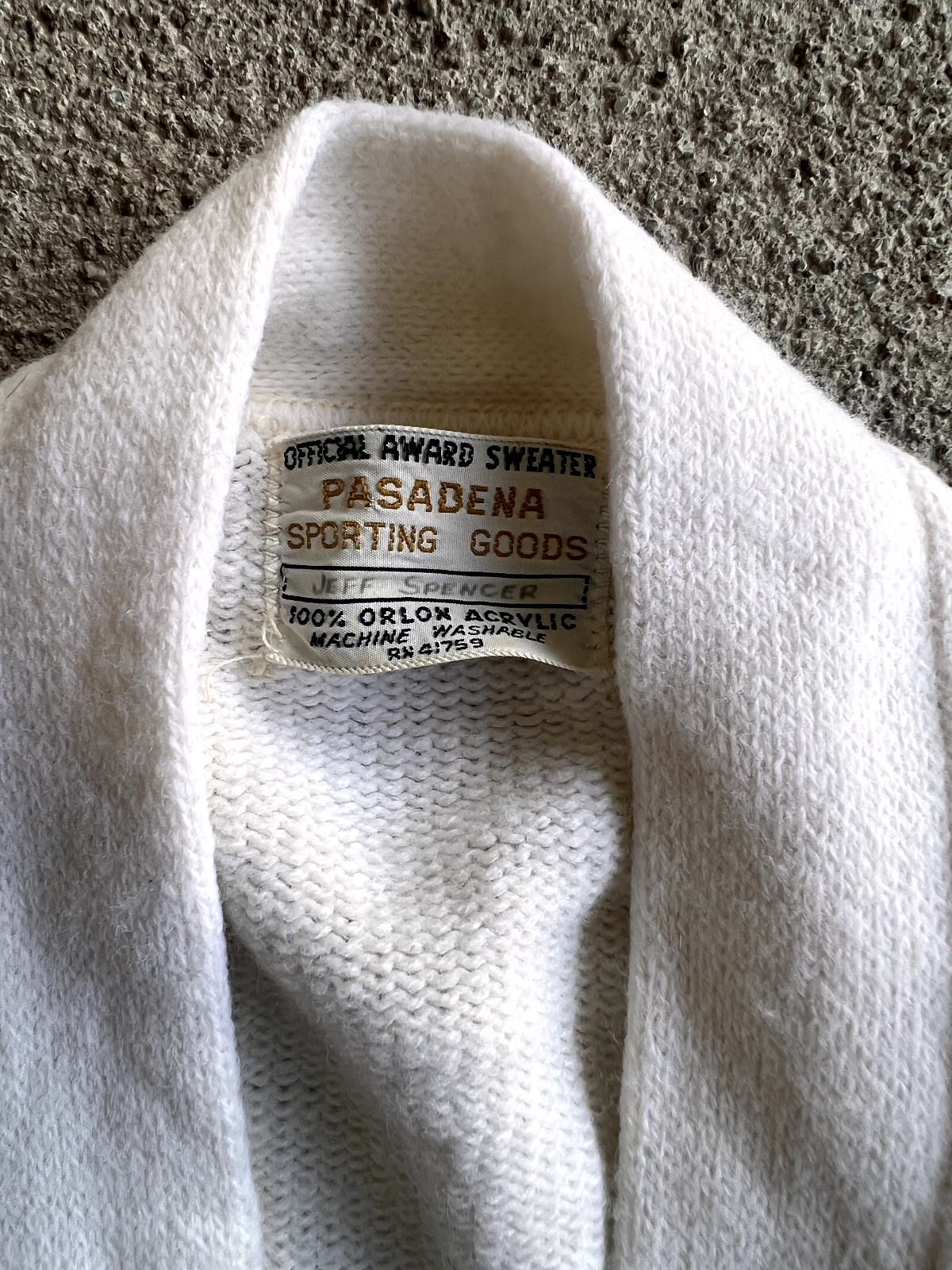 Vintage 60's Pasadena Sporting Goods Varsity Cardigan Sweater